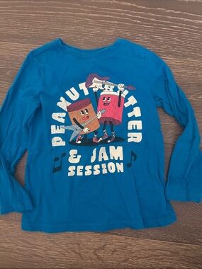 Old Navy Kids' Blue 'Peanut Butter & Jam Session' Long-Sleeve Tee. Size 5T